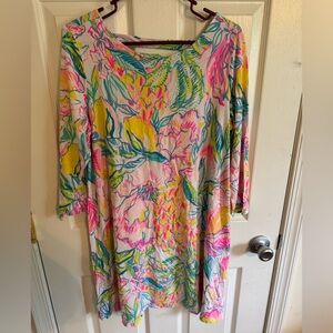 Lilly Pulitzer Pink and Yellow 3/4 Sleeve dress